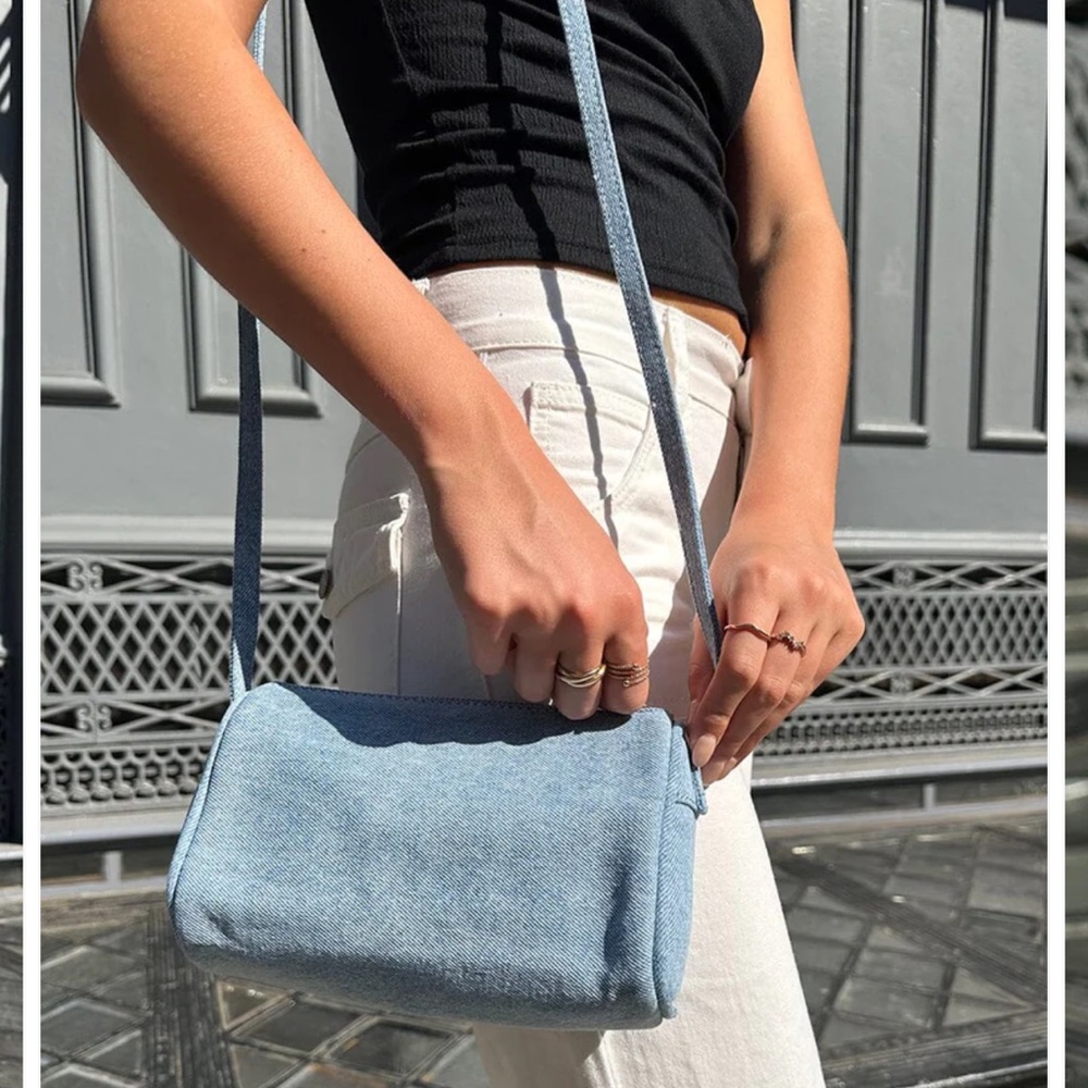 New with tag brandy melville denim chambray CYLINDER PURSE